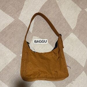Discontinued Brown Baggu Nylon Shoulder Bag NWT Dimensions in Description
